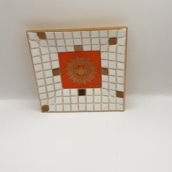 Vintage Georges Briard Mosaic Tile Dish 5" X 5" - Picture 1 of 6